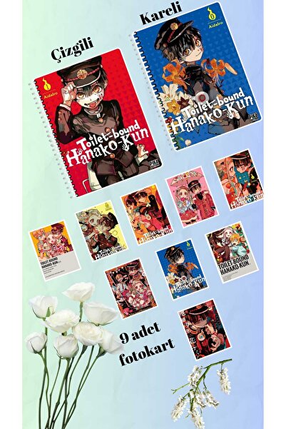 animeandyourworld toilet bound hanako kun defter 2 adet  çizgili ve kareli + ...
