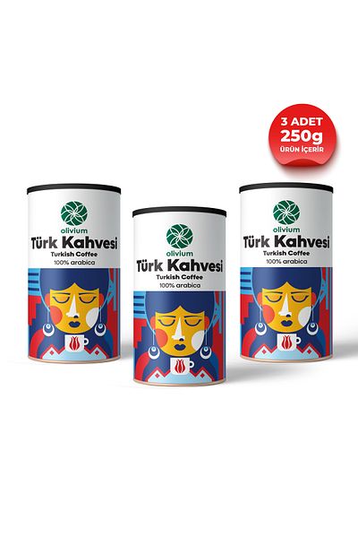 Olivium Turkish Coffee Tin Box (3X250GR)