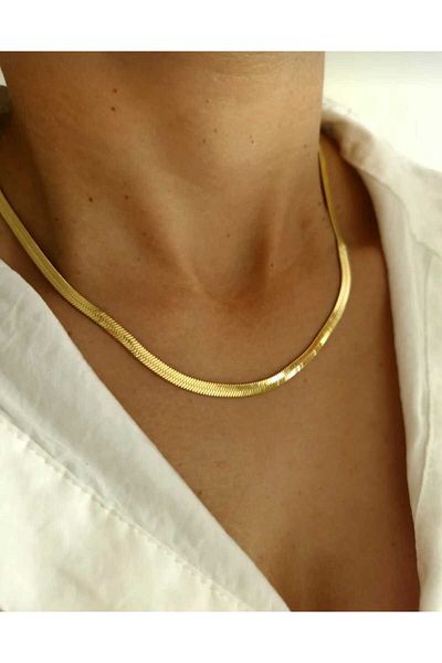 sedefaccessory ITALIAN CRUSH CHAIN GOLD COLOR STEEL NON-TARNISH