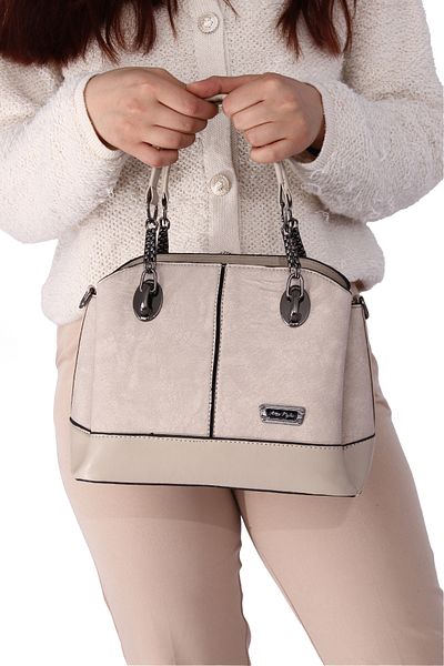 By Hakan WOMEN JN-802 NUBUCK HAND AND SHOULDER BAG CREAM