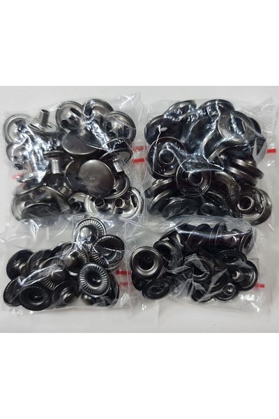 tuhafiyecimiz 50pcs 15mm Stainless Alpha Studs (50 Sets) Anthracite