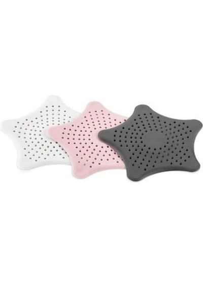 ÇELİK GRUP Suction Cup Silicone Non-Slip Star Sink and Bathtub Strainer-Star (White Color)