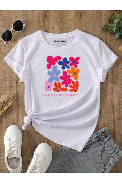 BENROMA 1 tricou este un cadou pentru achiziții de 6 și peste în coș - tricou pentru copii cu imprimeu floral
