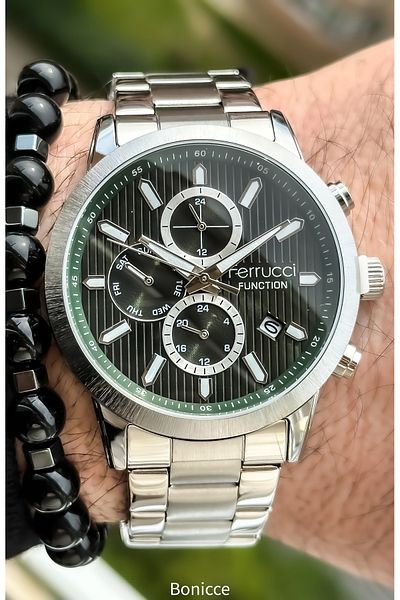 Ferrucci Functions Active Silver Color Steel Strap Waterproof Men's Wristwatch + bracelet