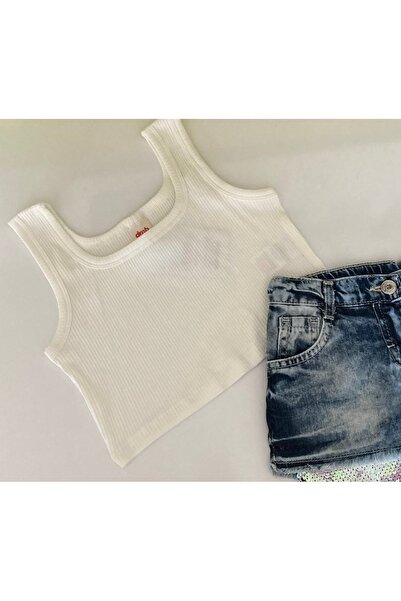 DMB BOYS & GIRLS Kız Çocuk Kare Yaka Crop Büstiyer