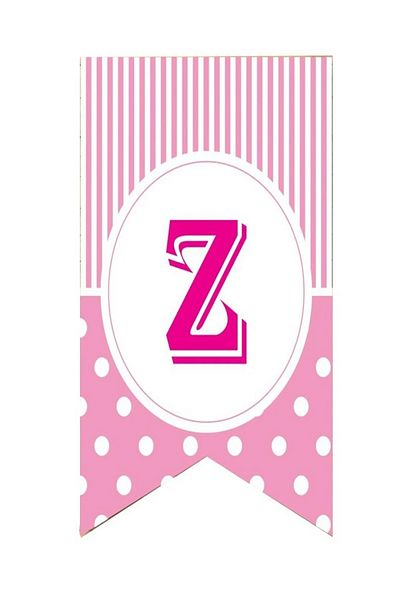 Kazanabil PINK COLORED POINTED FLAM FLAG LETTERS Z LETTER