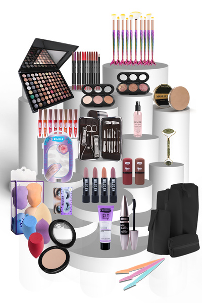 MUJGAN Nişan Bohçasına Özel Makyaj Seti 65 Parça Buğday Ten