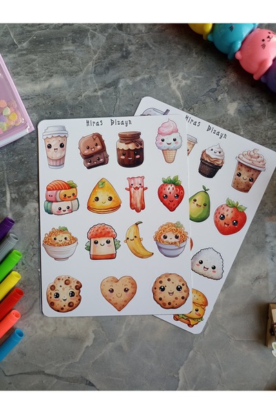 Hiras Dizayn Autocolant Kawai Autocolant Mâncare drăguță Autocolant Kawai 30 ...