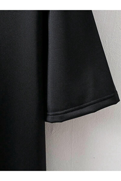 Buğraterzimoda Καλιφόρνια στάμπα με λαιμόκοψη μαύρο oversize μπλουζάκι