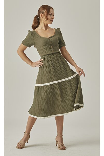 MUTİR МУСЛІНОВЕ КАВУНОВЕ ПЛАТТЯ З ФІСТУКОМ