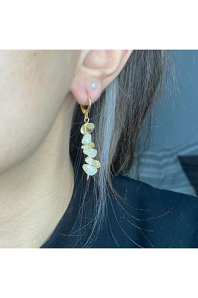 Elifsu Jewelry Citrine Stone Natural Stone Earrings [silver earrings]