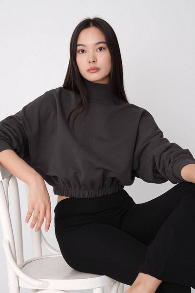 Addax Stehkragen-Sweatshirt mit niedriger Schulterpartie S1108-asn75
