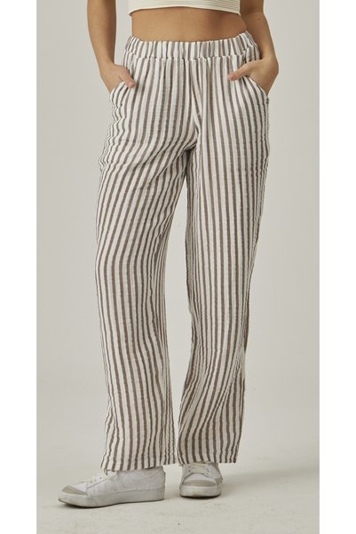 MUTİR MUESLI BOL CUFF STRIPED WOMEN'S PANT WITH POCKETS