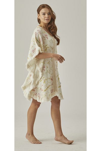 MUTİR Muslin 100% Cotton Patterned Pareo Dress