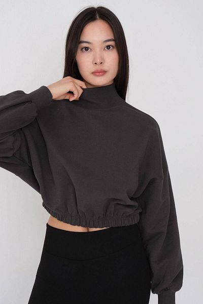 Addax Stehkragen-Sweatshirt mit niedriger Schulterpartie S1108-asn75