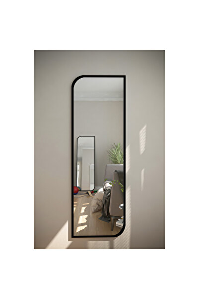 nysamo Siyah Çapraz Oval Dekoratif Boy Duvar Aynası 40x120 Cm
