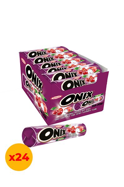 TAYAŞ Onix Salsa - 22.4 g Cherry Hard Candy, 24 Pieces Boxed
