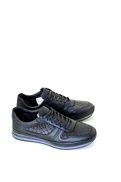 grado Men's Casual Sneakers - Genuine Leather, Black 7110