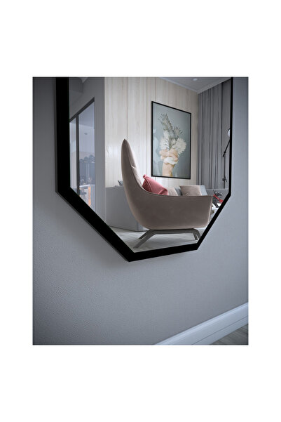 nysamo Siyah 6 Gen Dekoratif Boy Duvar Aynası 40x120 Cm