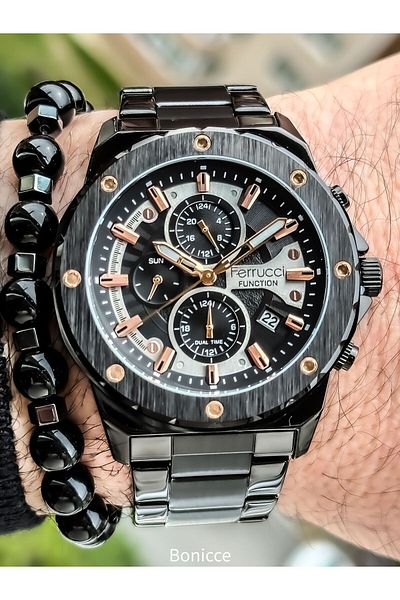 Ferrucci Function Special Design Men's Wristwatch with Bracelet Gift