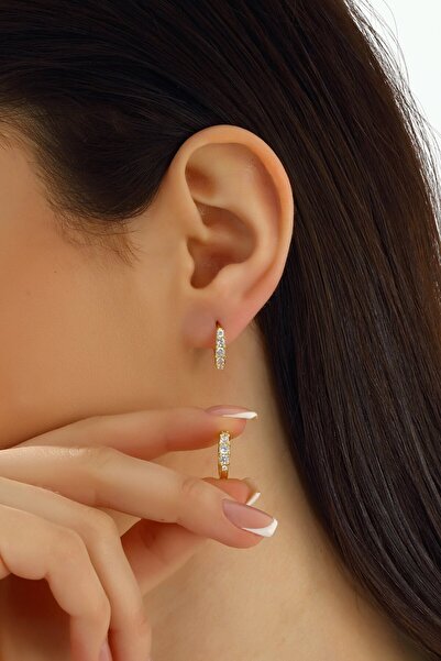 MySilvers Gümüş Süze Beştaş Halka Küpe