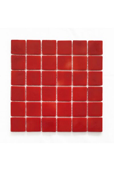 MozaiKristaL Yaşam Alanlarının Tüm Yüzeyleri Için 50x50 Mm. Kırmızı Cam Mozai...