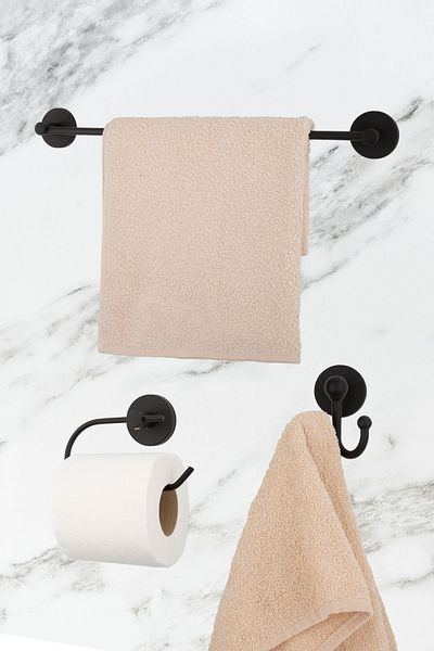 UG Home Μαύρη μακριά κρεμάστρα για πετσέτες Μαύρη κρεμάστρα χαρτιού υγείας εξωτερικού χώρου Μαύρη κρεμάστρα για πιρούνια Κρεμάστρα μπάνιου