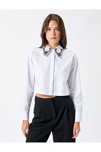 DİMA FASHİON YAKA NAKIŞ DETAYLI GÖMLEK