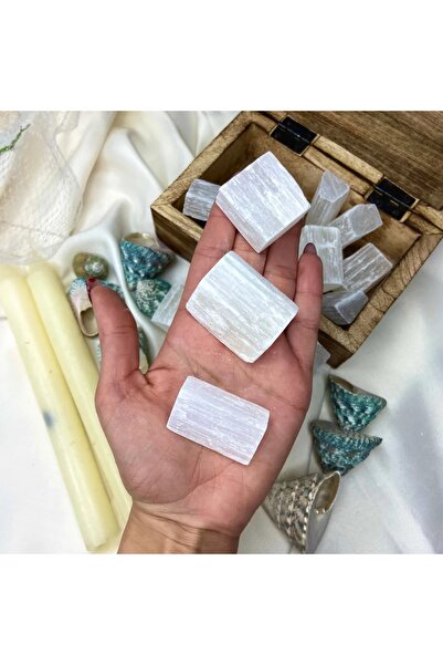 Elifsu Jewelry Selenit Taşı Dikdörtgen Prizma Kesim Ham Kütle