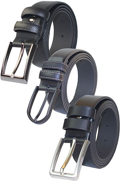 Arkem Men's Belt, Set of 3 Belts, Black Jeans and Canvas Belts. Classic and Sports Style,