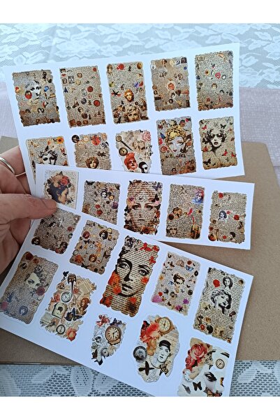 Pink Swan Craft Set naljepnica sa vintage slikama novina, za laptop, iPad, sv...