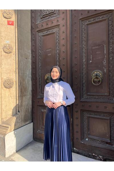 Bahar Altundemir تنورة حجاب طويلة بطيات رفيعة