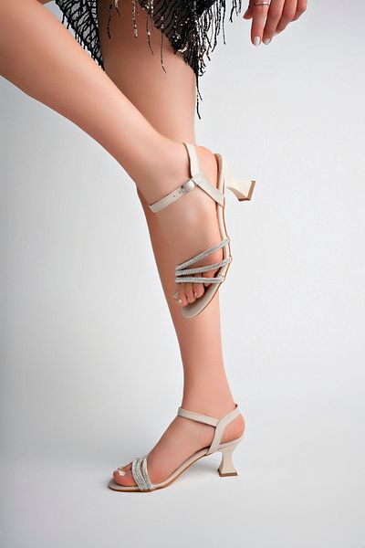 meyra'nın ayakkabıları Women's Nude Stone Heeled Shoes