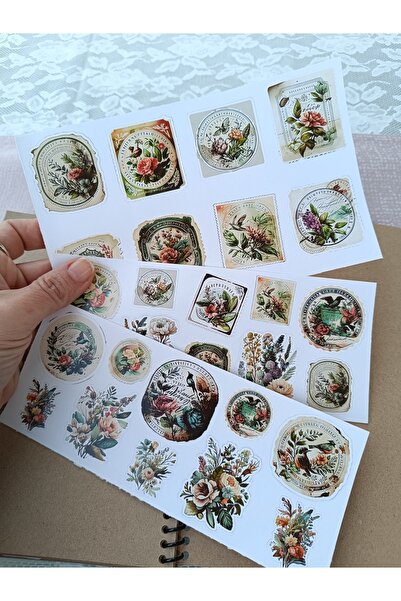 Pink Swan Craft Etichetă cu ștampile de acuarelă retro vintage, set de autoco...