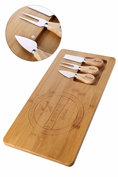 teknotrust Home Natural Bamboo Knife Cheese Presentation Set