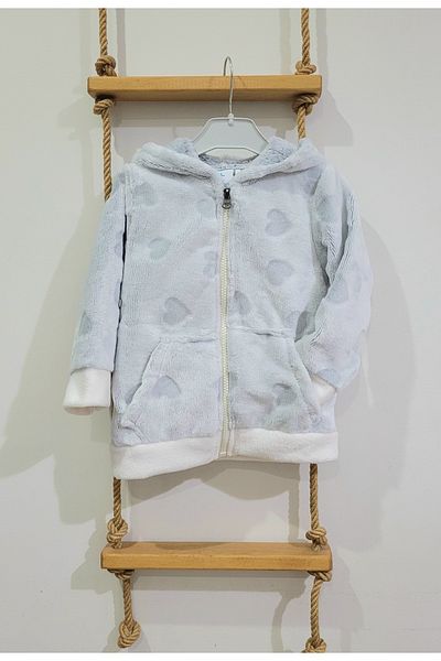 Alpar Tekstil Soft Plush Welsoft Baby-Child Jacket and Cardigan 2-4 Years Old / with Heart
