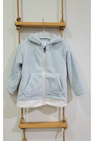 Alpar Tekstil Hooded Soft Plush Welsoft Girl-Boy-Baby Jacket / Mint