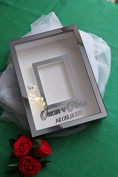 hobicehayaller 25x35 I?simli Ve Ledli Fotoğraf Bölümlü Anı Çerçevesi! Yeni Mo...