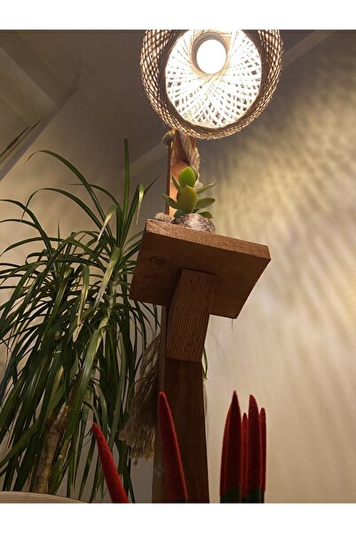 teknotrust Tasarım Ağaç Lambader 140 Doğal Ahşap Lambader Kütük Köşe Aydınlatma