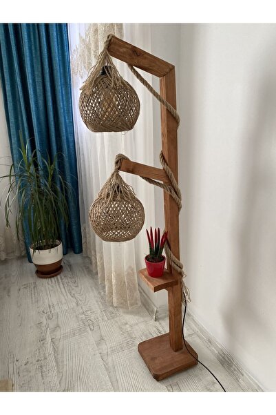 teknotrust Tasarım Ağaç Lambader 140 Doğal Ahşap Lambader Kütük Köşe Aydınlatma