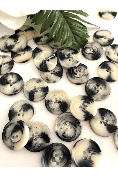 canan dizayn 25 Mm Coat And Trench Coat Button Black-white (8 PCS)