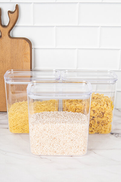 DNS HOME 3 Pieces Vacuum Lid Storage Container Food Set Pulses Set Storage Box Organizer 2200 ml