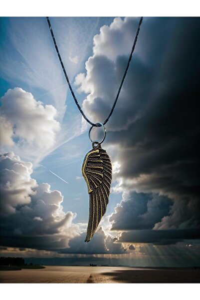 whocares قلادة للجنسين ذات لون عتيق مع رمز الجناح، جودة أنيقة وأنيقة