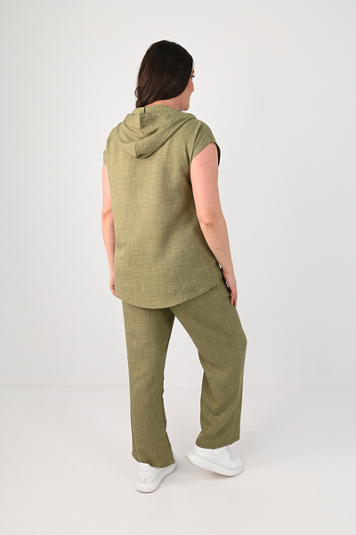 Koza Butik Women's Plus Size Sleeveless Top and Bottom Set 8069-25