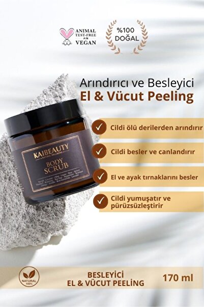KAİBEAUTY Arındırıcı Ve Besleyici El Vücut Peeling (%100 DOĞAL İÇERİKLİ BODY ...