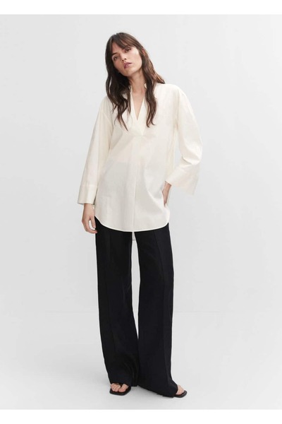 MANGO Woman Oversize V yaka bluz