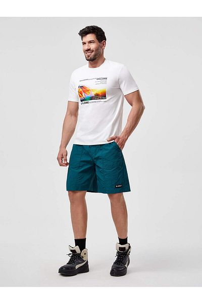 Jose Clothing Μπλουζάκι Unisex Λευκό εμπριμέ από οργανικό βαμβάκι Oversize με κοντό μανίκι