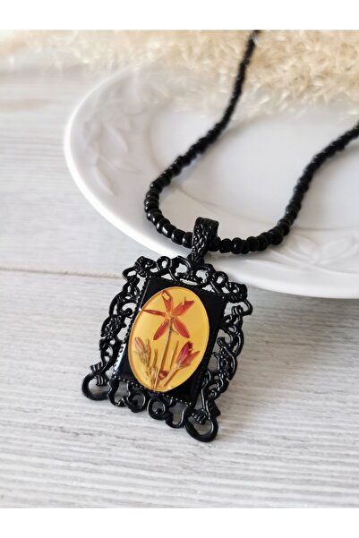 Halley Concept Special Design Handmade Real Floral Epoxy Women's Necklace