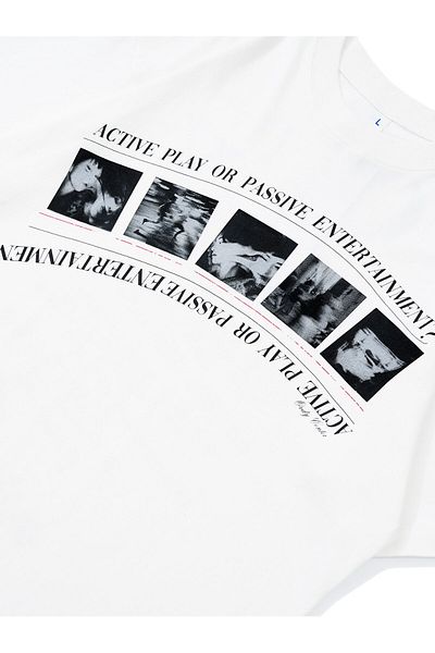 Jose Clothing Μπλουζάκι Unisex Λευκό εμπριμέ από οργανικό βαμβάκι Oversize με κοντό μανίκι