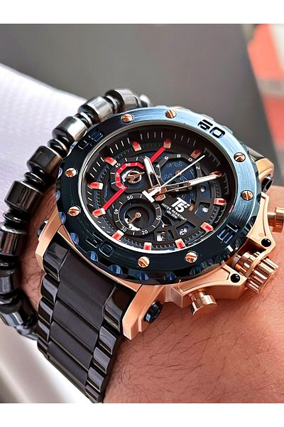 T5 Saat T5 Brand Inner Parts Active Men's Wrist Watch - With Bracelet Gift